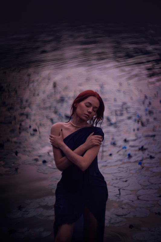 Портрет, постановочная, сказочная фотосессия, русалка, в воде, женская фотосессия, эстетика, гелиос Русалка. Ксения фото превью