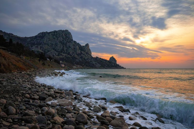 Голубой залив . Рассвет . фото превью