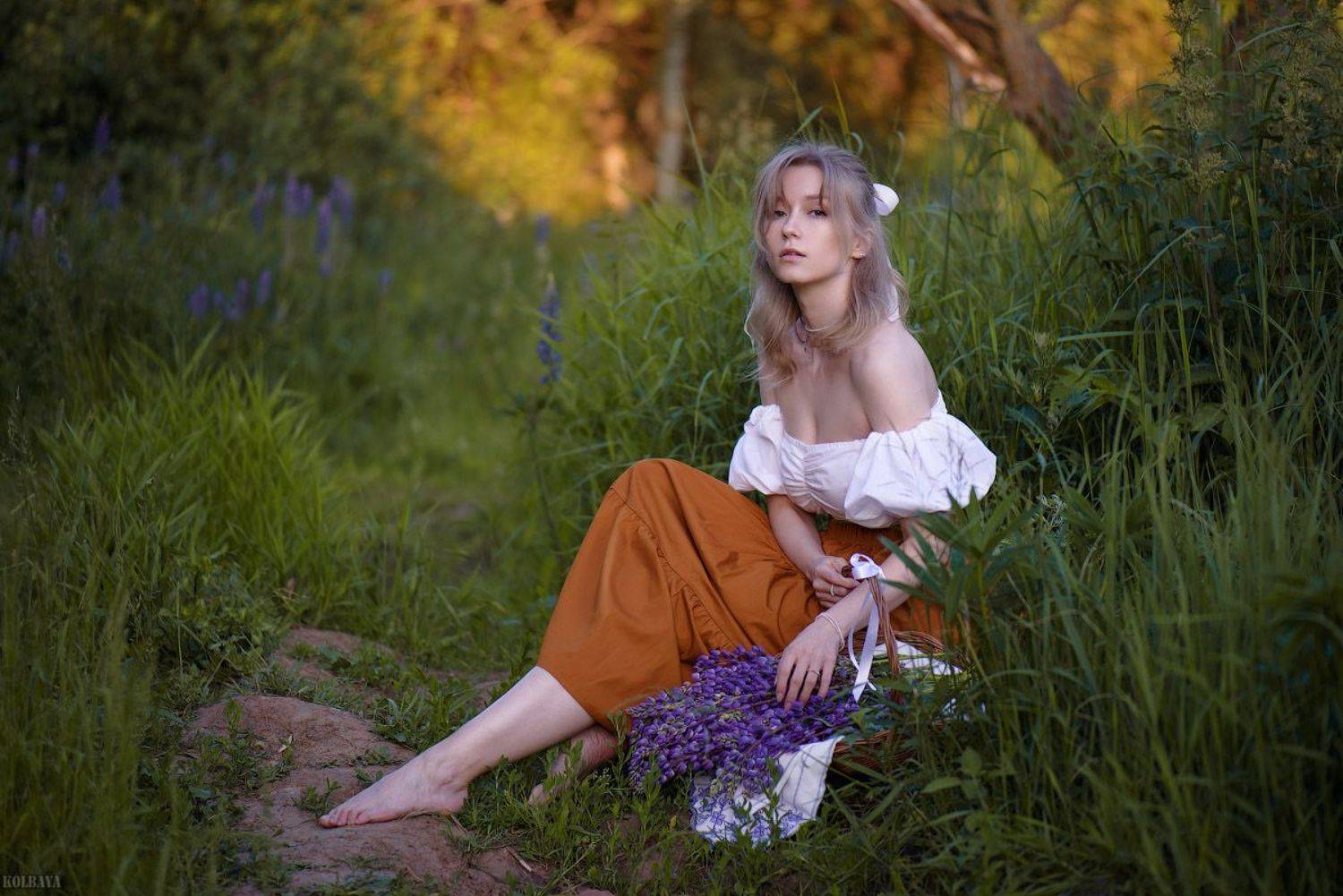 портрет, люпины, Колбая Александр