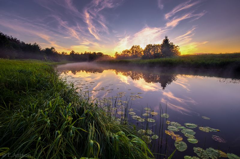 пейзаж, природа, эстония Закат после дождя фото превью