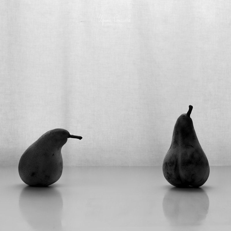отношения,любовь,пара,груши,черно-белое фото Ссора и примирение фото превью