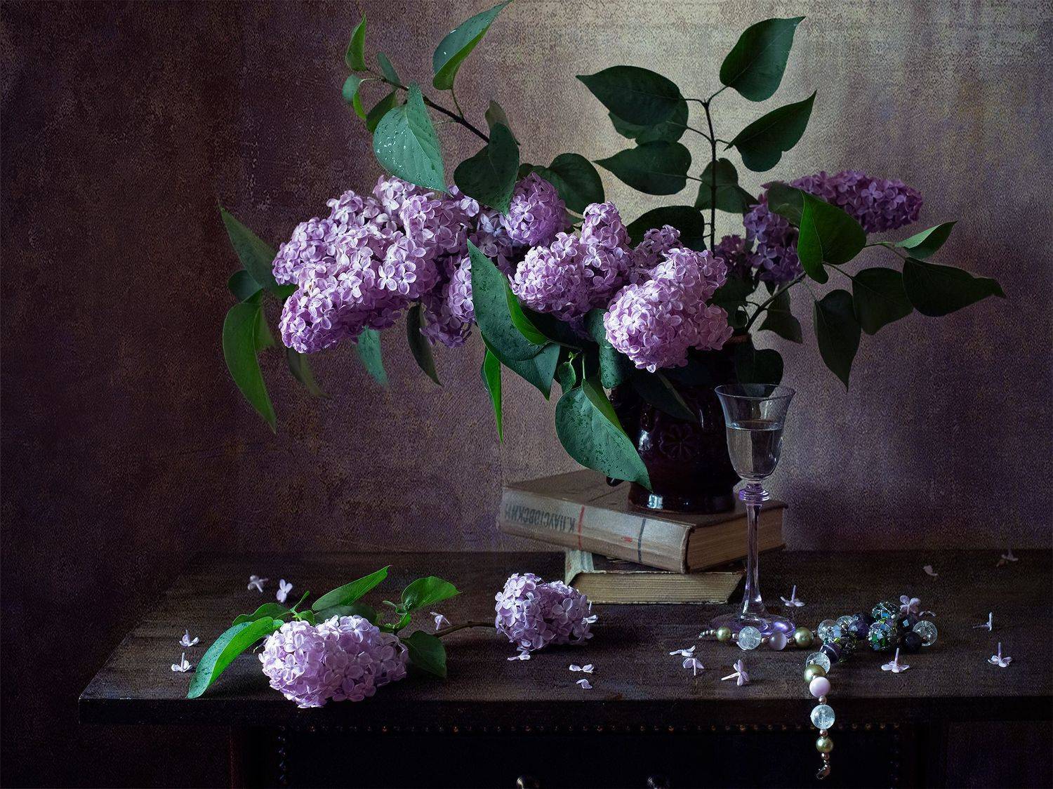 миламиронова, фотонатюрморт, натюрмортсцветами, букет, цветы, сирень, бокал, Миронова Мила