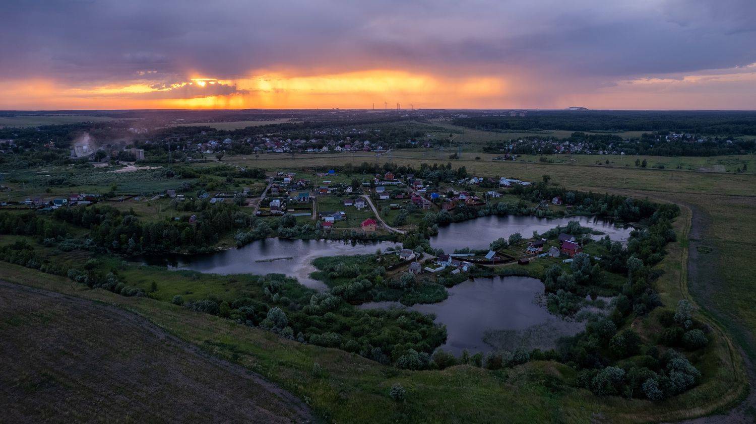 закат, карьер, озеро, подмосковье, Дешов Леша