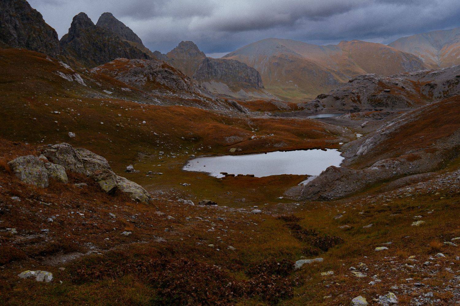 горы, озеро, облака, Елена Шевченко