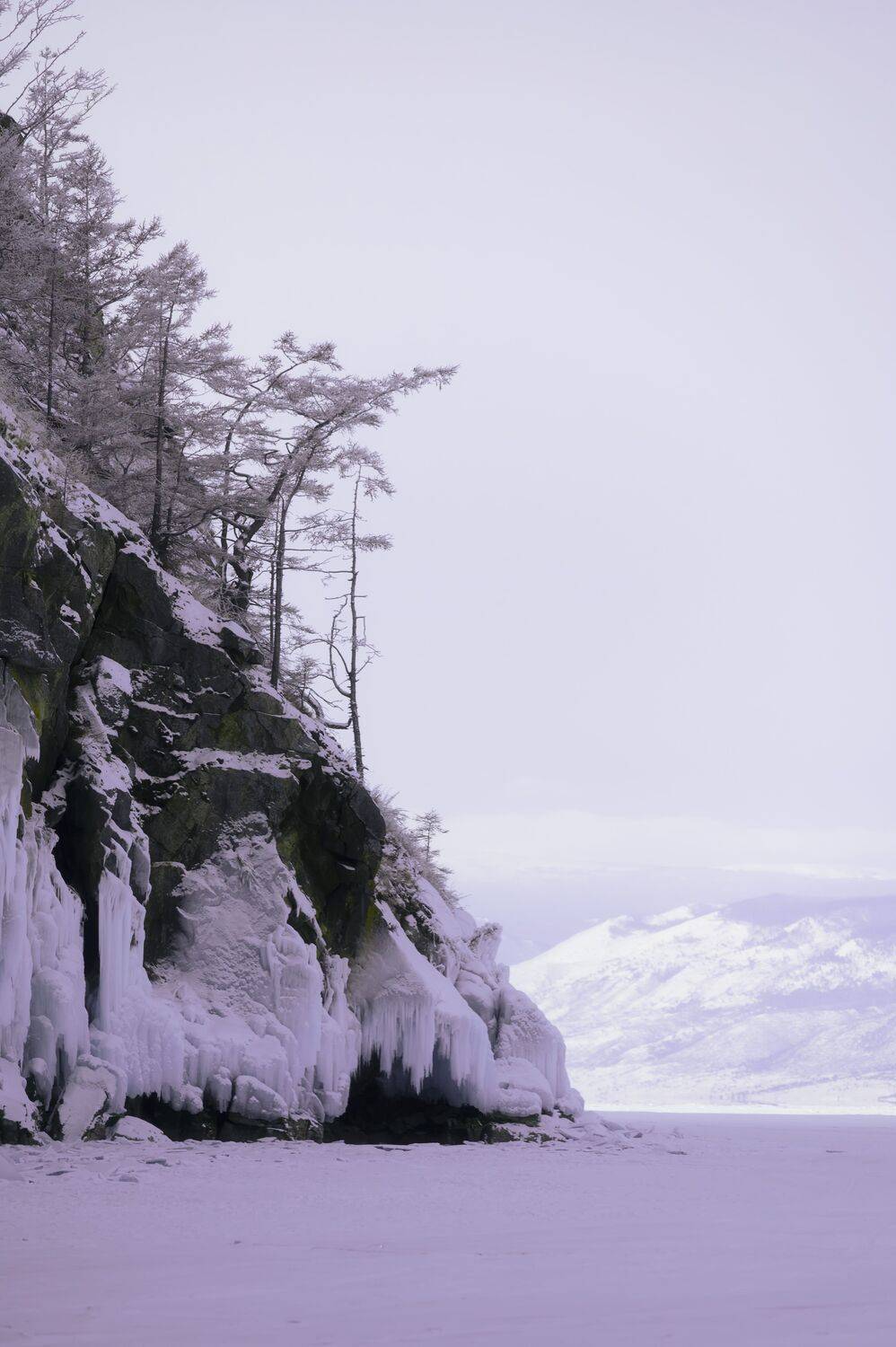baikal, lake, winter, cold, snow, ice, mountains, frozen, trees,, Бугримов Егор