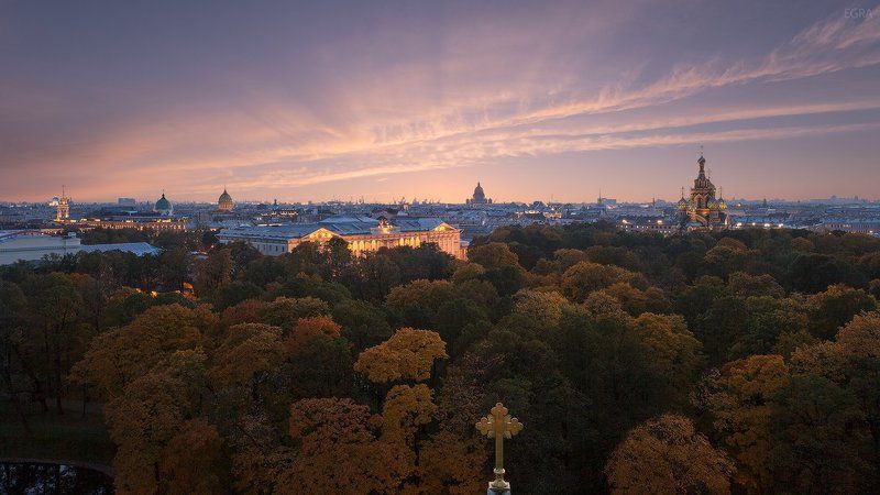 Петербург с крыш - Михайловский сад и городские доминанты фото превью