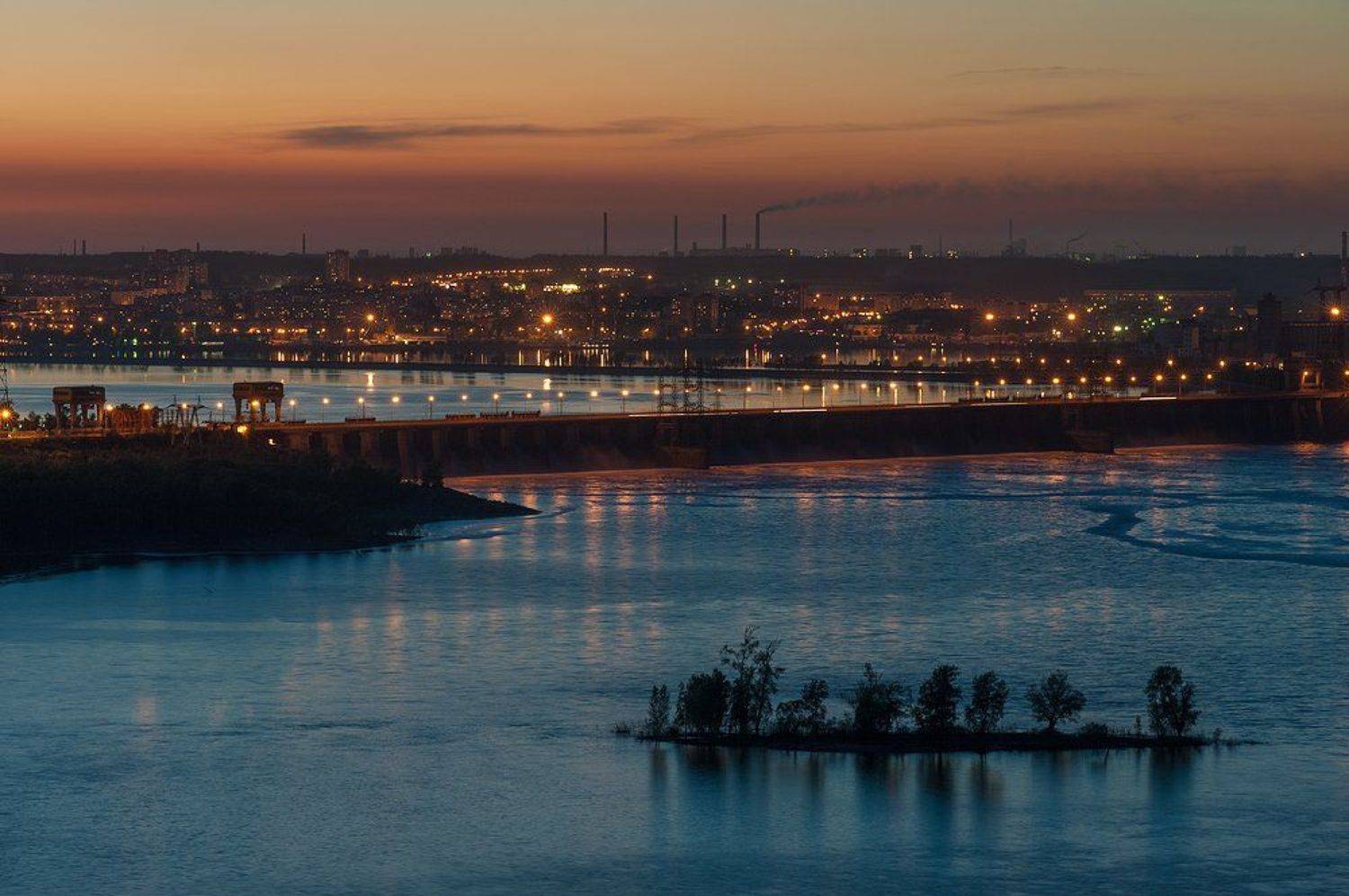 , весна, вечер, волга, Гэс, жигулевск, Мост, огни, остров, Плотина, река, россия, тольятти, Виктор