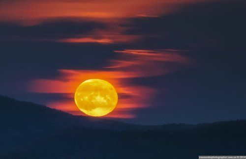 Катилась луна по горе.