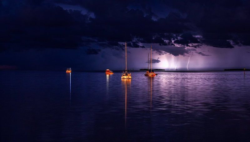 Lightning, Ocean, Sky clouds, Storm, Weather *** фото превью