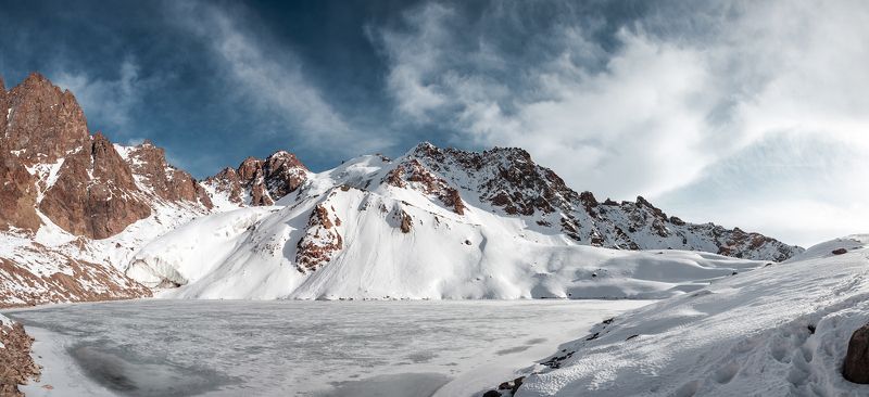 Almaty, Clouds, Glacier, Ice, Lake, Landscape, Mountain, Nature, Rocks, Sky, Snow, Winter Glacier and lake of Manshuk Mametova. фото превью