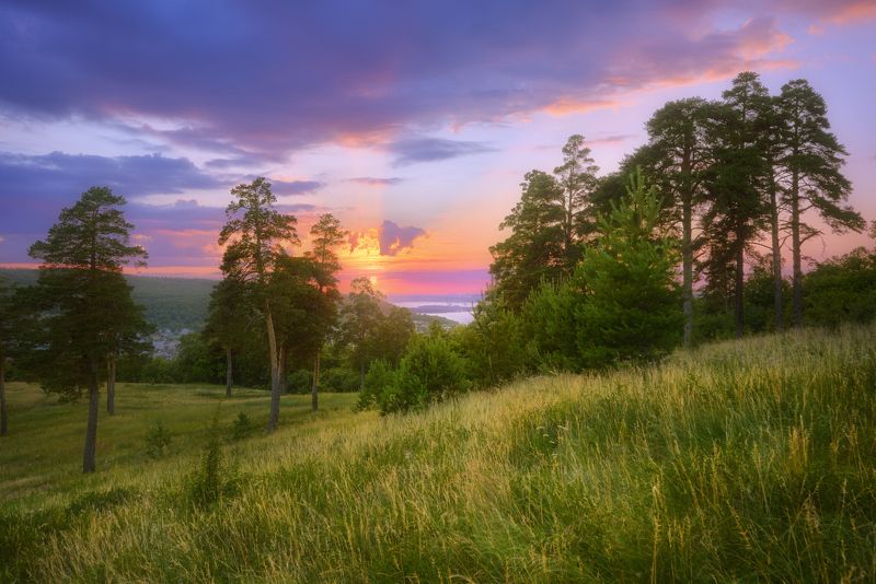 Сиреневый закат. фото превью