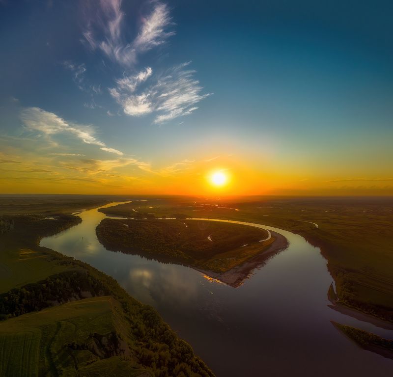 Закат на Оби фото превью