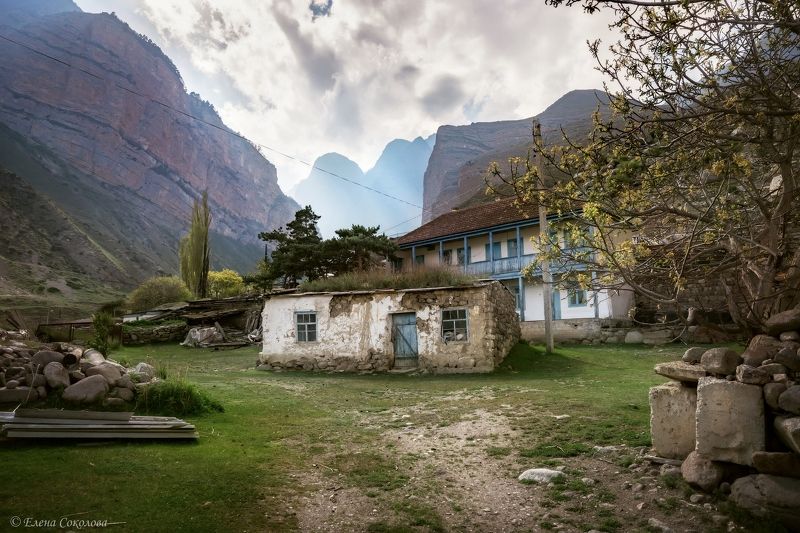 эльтюбю, село, кавказ, пейзаж Село Эльтюбю фото превью