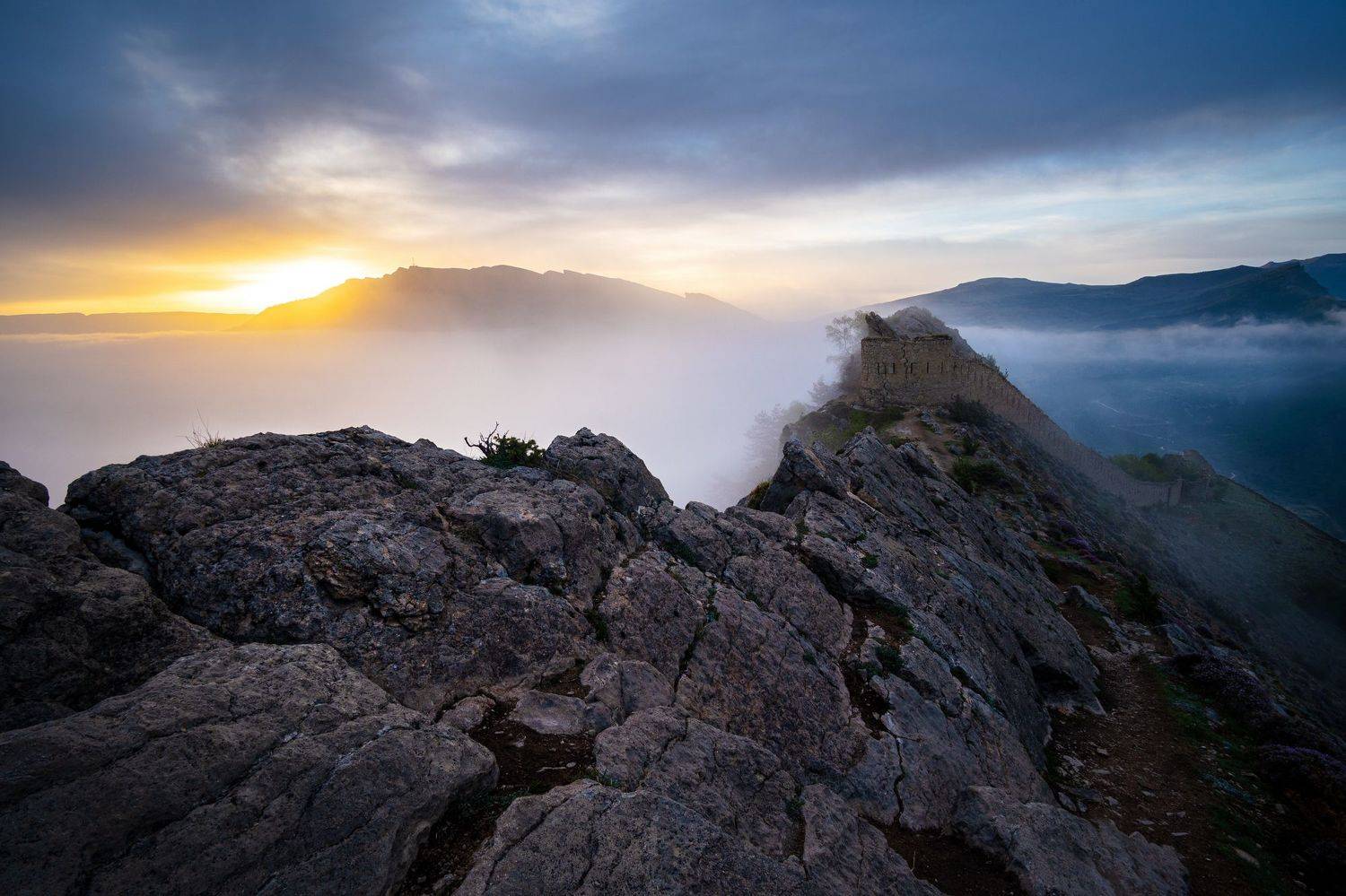 дагестан, кавказ, гуниб, крепость, туман, Уфимцев Юрий