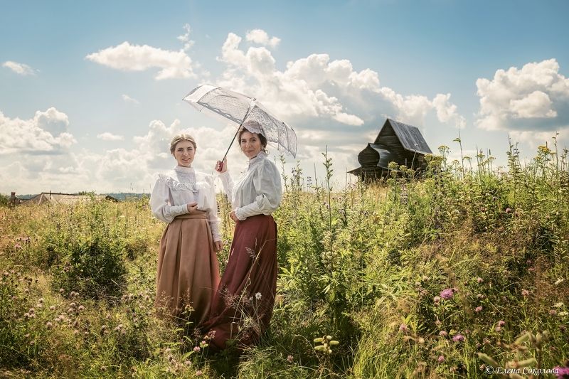 девушки, портрет Дамы с зонтиком фото превью