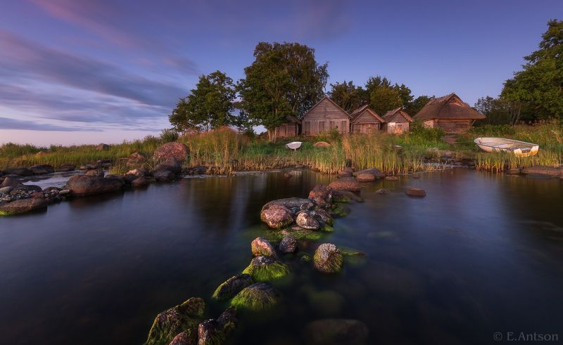 пейзаж, природа, море, эстония, балтийское море, алтья, altja, рыбацкие амбары, тихий вечер, elvis antson В тишине вечерней.. фото превью