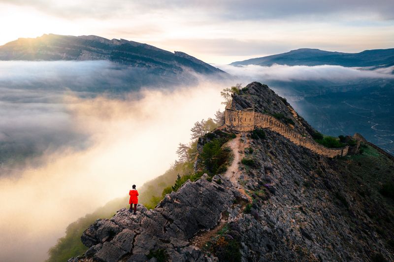 дагестан, кавказ, гуниб, крепость Туманная долина фото превью