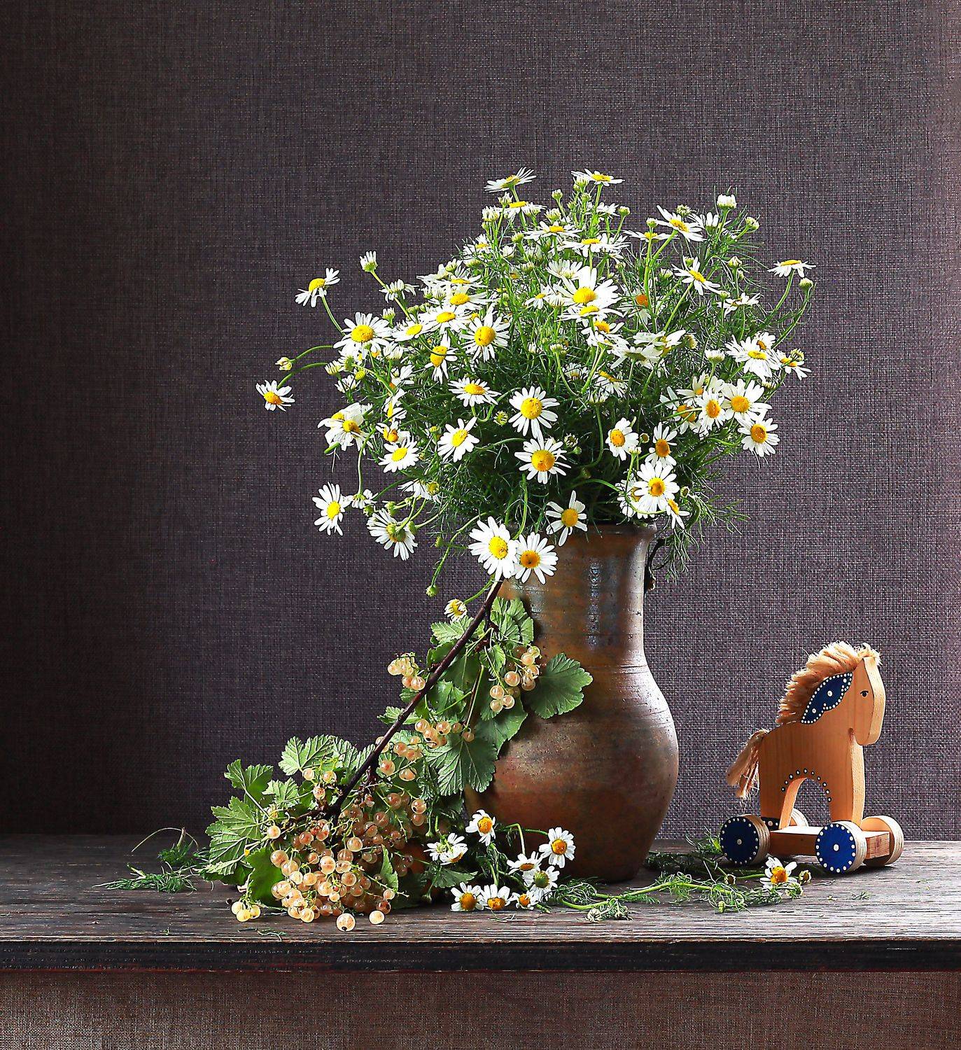 натюрморт, фотонатюрморт, лето, ромашки, ягоды, смородина, белая смородина, цветы, наталья казанцева, Наталья Казанцева