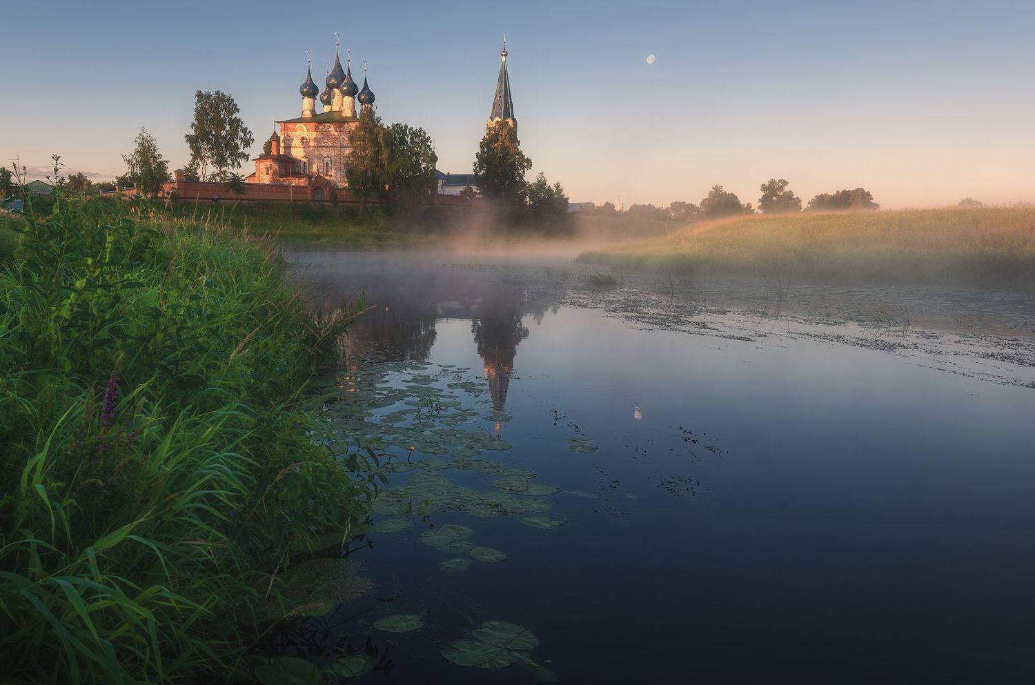 дунилово, пейзаж, рассвет, река, храм, Левыкин Виталий