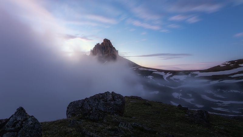 россия, рсо, алания, горы, гора, салдарихох, пейзаж, сергейалтушкин, северная осетия, рассвет, утро Рассвет в горах фото превью