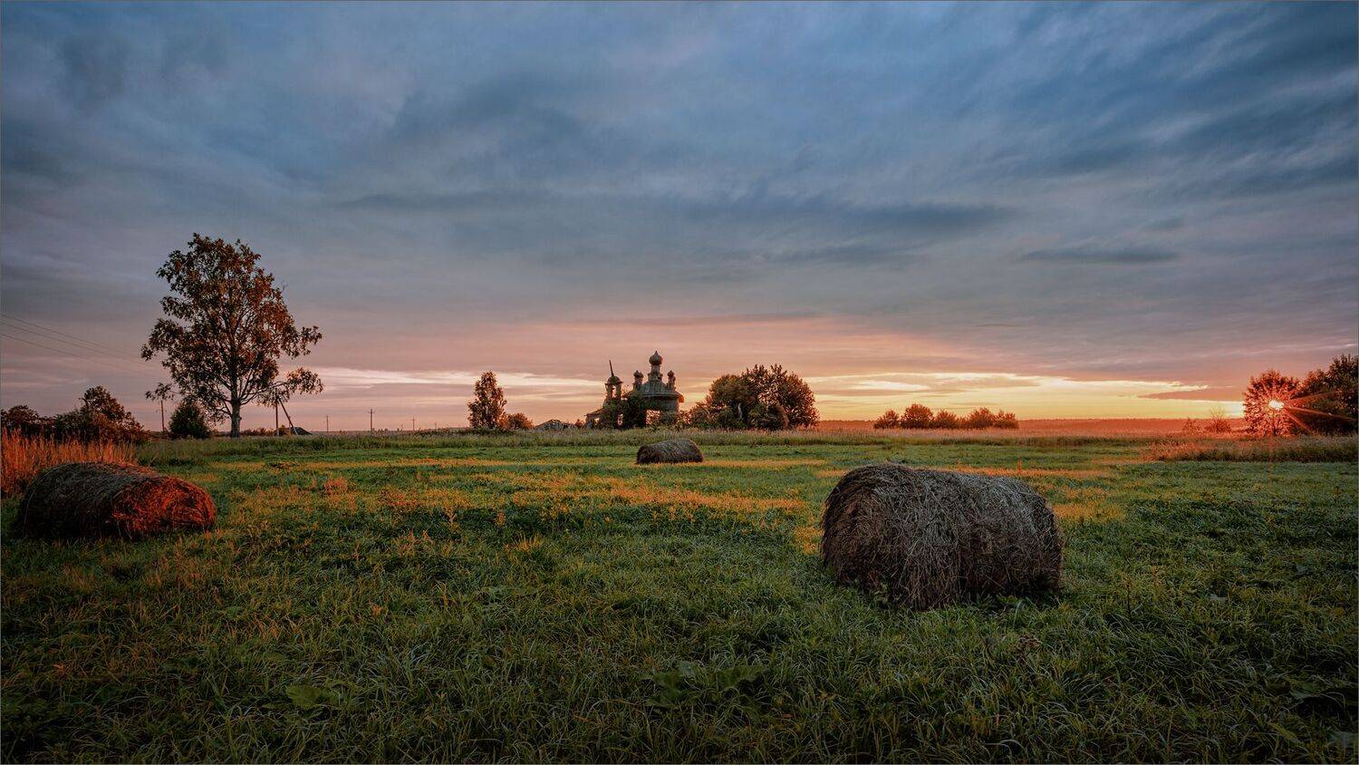 пейзаж, лето, часовня, поле, небо, свет, цвет, рассвет, александр никитинский, Никитинский Александр