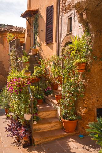 Живописное крыльцо с цветами