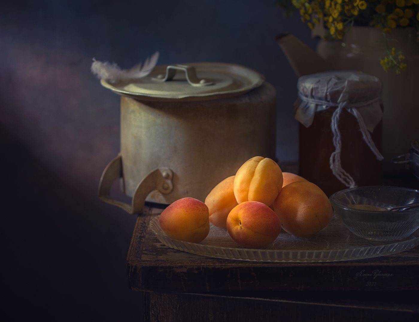 абрикосы, кострома, натюрморт, Елена Рубинская