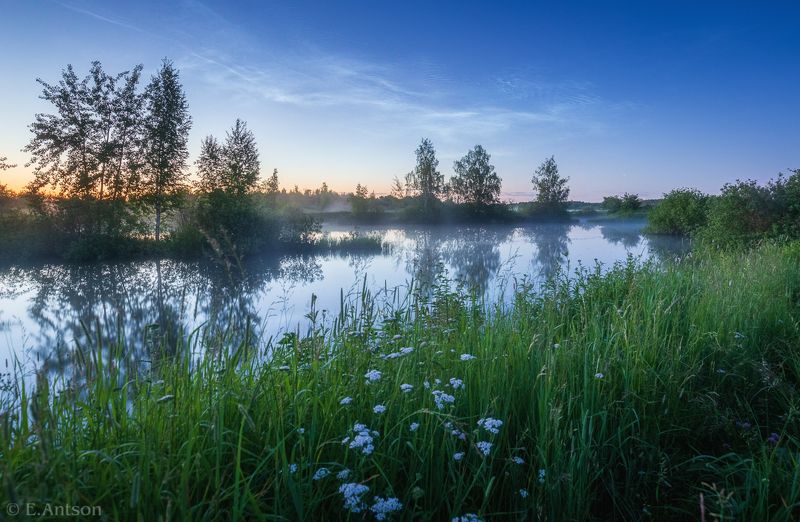 пейзаж, природа, кострома, лето, туман, летняя ночь, серебристые облака, elvis antson В летнюю ночь фото превью