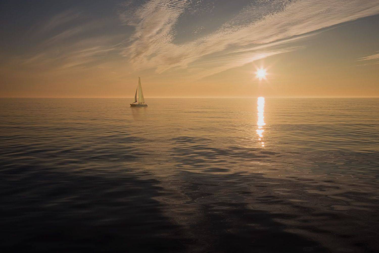 японское море, парус, тихий океан, кремовый закат, Евгений Паршуков