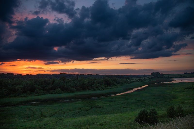 закат Летний вечер фото превью