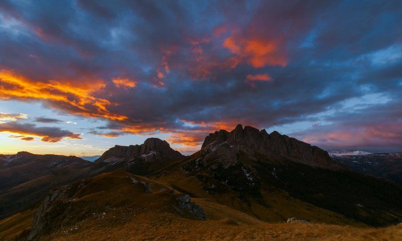осень , октябрь, ачешбок , рассвет, небо Небесный пожар фото превью