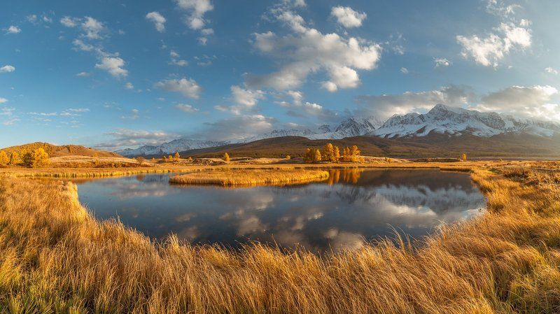 Горный алтай, Ештыкколь, Ледник, Озеро, Осень, Северо-чуйский хребет Урочище Ёштыкколь фото превью