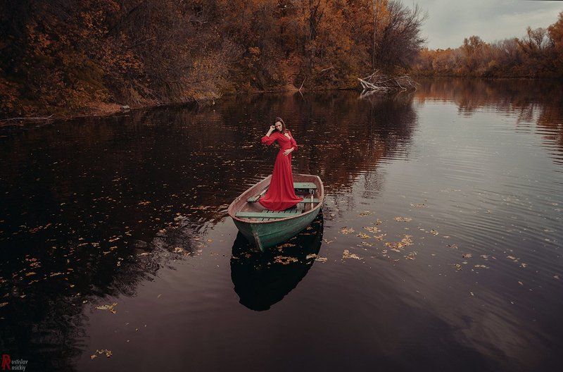 Девушка, Озеро вода deep water фото превью