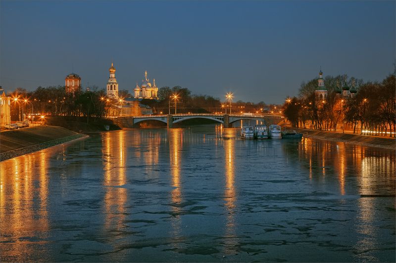 пейзаж, город, архитектура, река, вологда, александр никитинский Осенняя предрассветная... фото превью