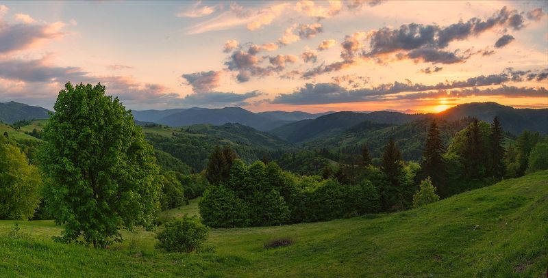 украина карпаты синевирский перевал закат солнца Закат на Синевирском перевале фото превью