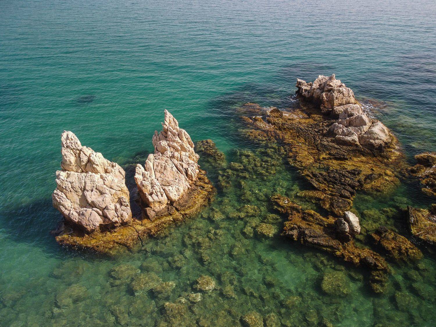 море, скалы, вода, дрон, аэросьемка, сицилия, италия, Максимова Дария