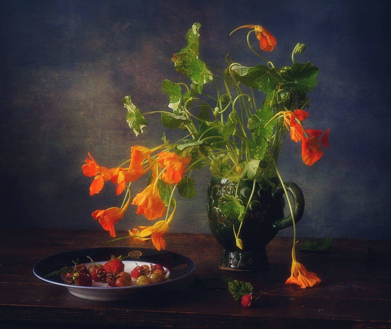 натюрморт,композиция,настурция,цветы,лето, Наталия К