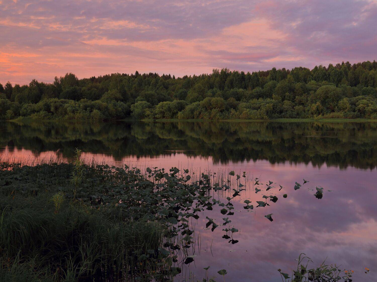 вечер, природа, север, река, белые ночи, лето, небо, Титов Александр