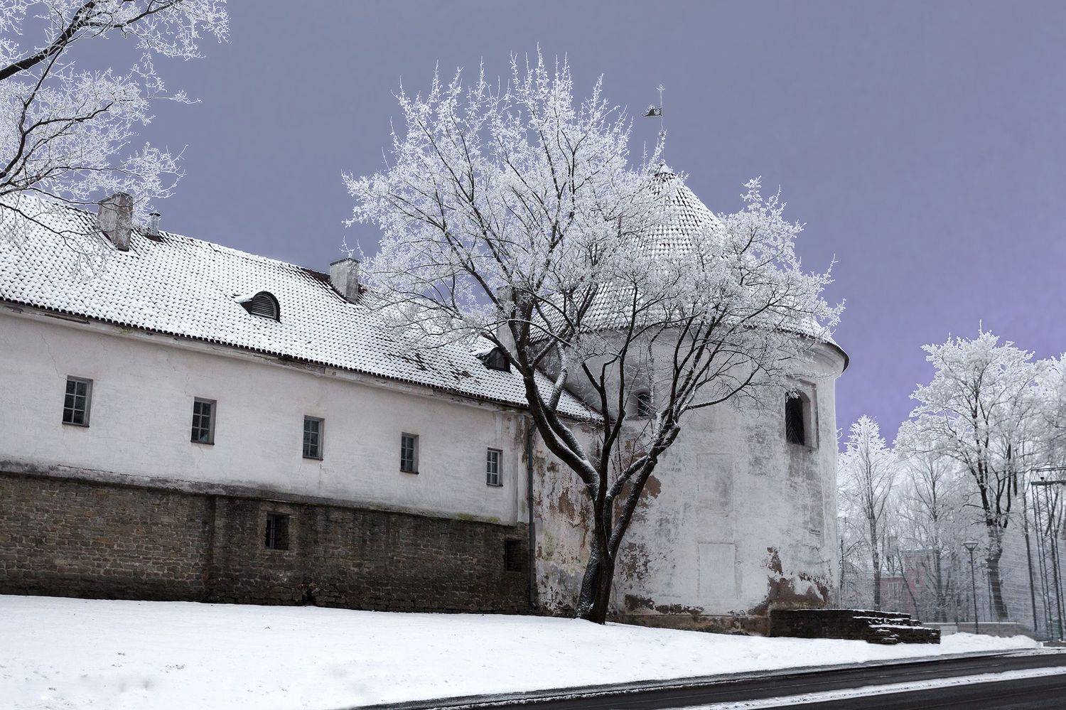 нарва, зима, иней, замок, башня рондель, петербургское шоссе., Сергей Четвертной