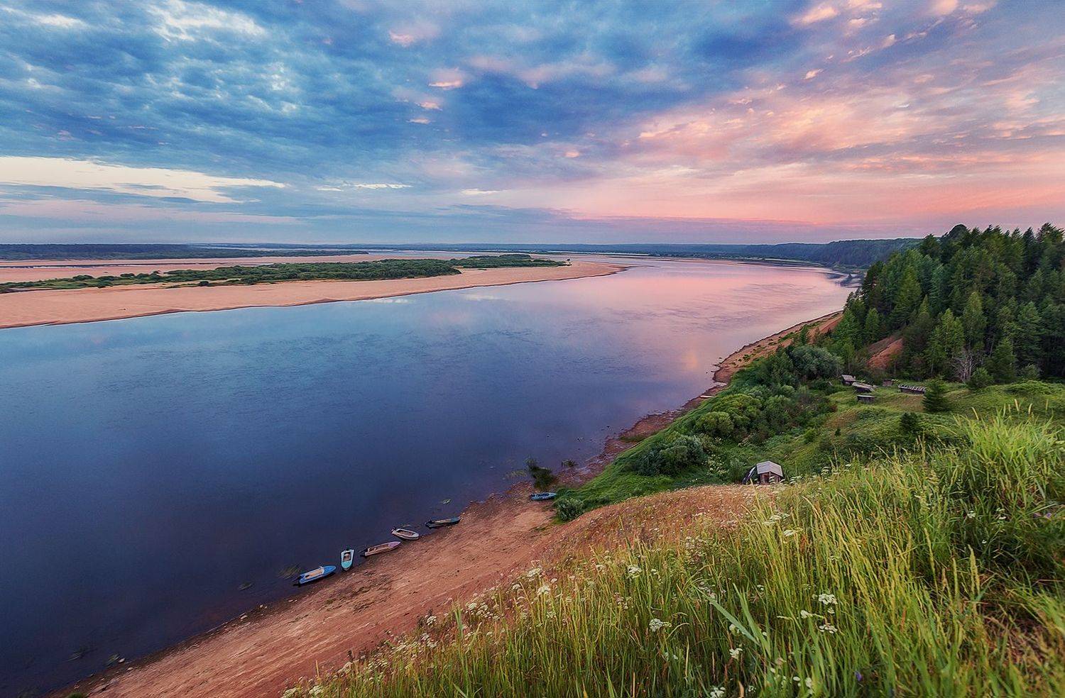 архангельская область, большая нисогора, мезень, река, белые ночи, рассвет., Владимир Липецких