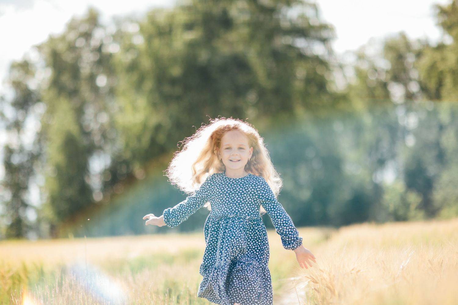 девочка, пшеница, поле, бег, радость, дети, солнце, Марина Левашова