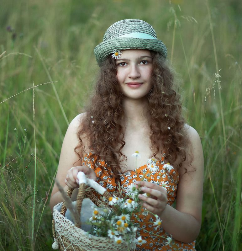 девушка,ромашки,портрет,лето,настроение, girl, beautiful, summer, stories, flowers, nature Ромашковое лето фото превью