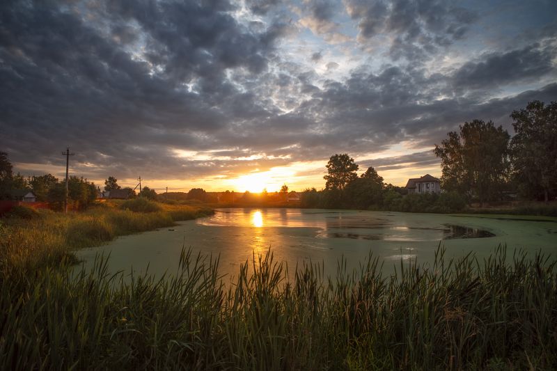 вечер у деревенского прудика фото превью