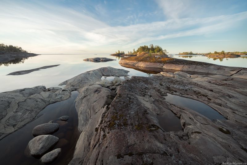 карелия, ладожские шхеры, ладога, камни, скалы, мыс, штиль \