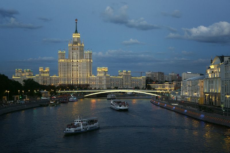 вечер, архитектура, москва Вечерняя Москва фото превью