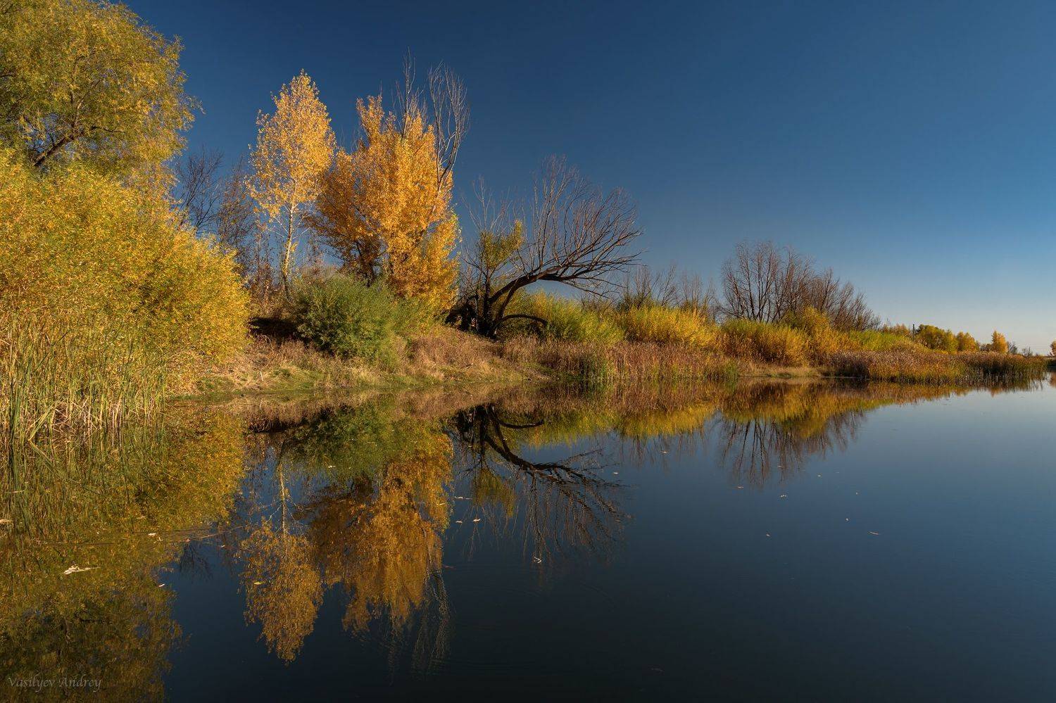 осень, озеро, отражение, орск, коровье озеро, Vasilyev Andrey