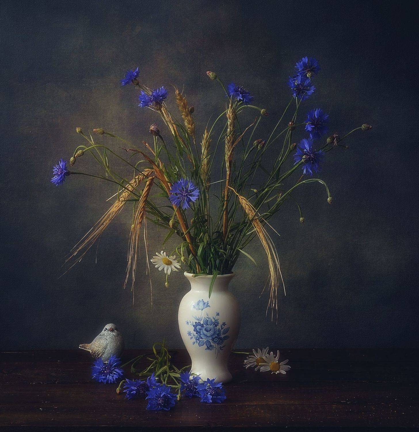 натюрморт,композиция,васильки,колоски,лето,цветы, Наталия К