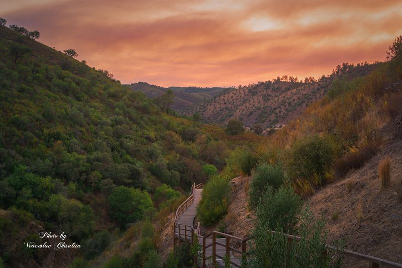 sunset,пейзаж Закат в горах фото превью