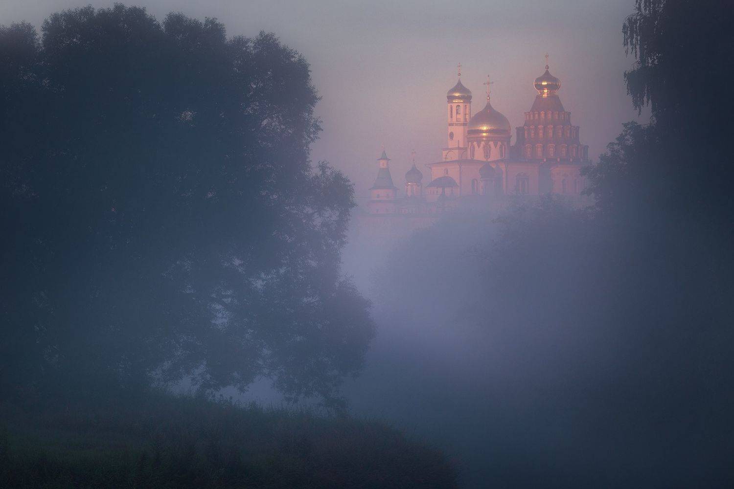 истра, храм, туман, подмосковье, Александр Стрельчук