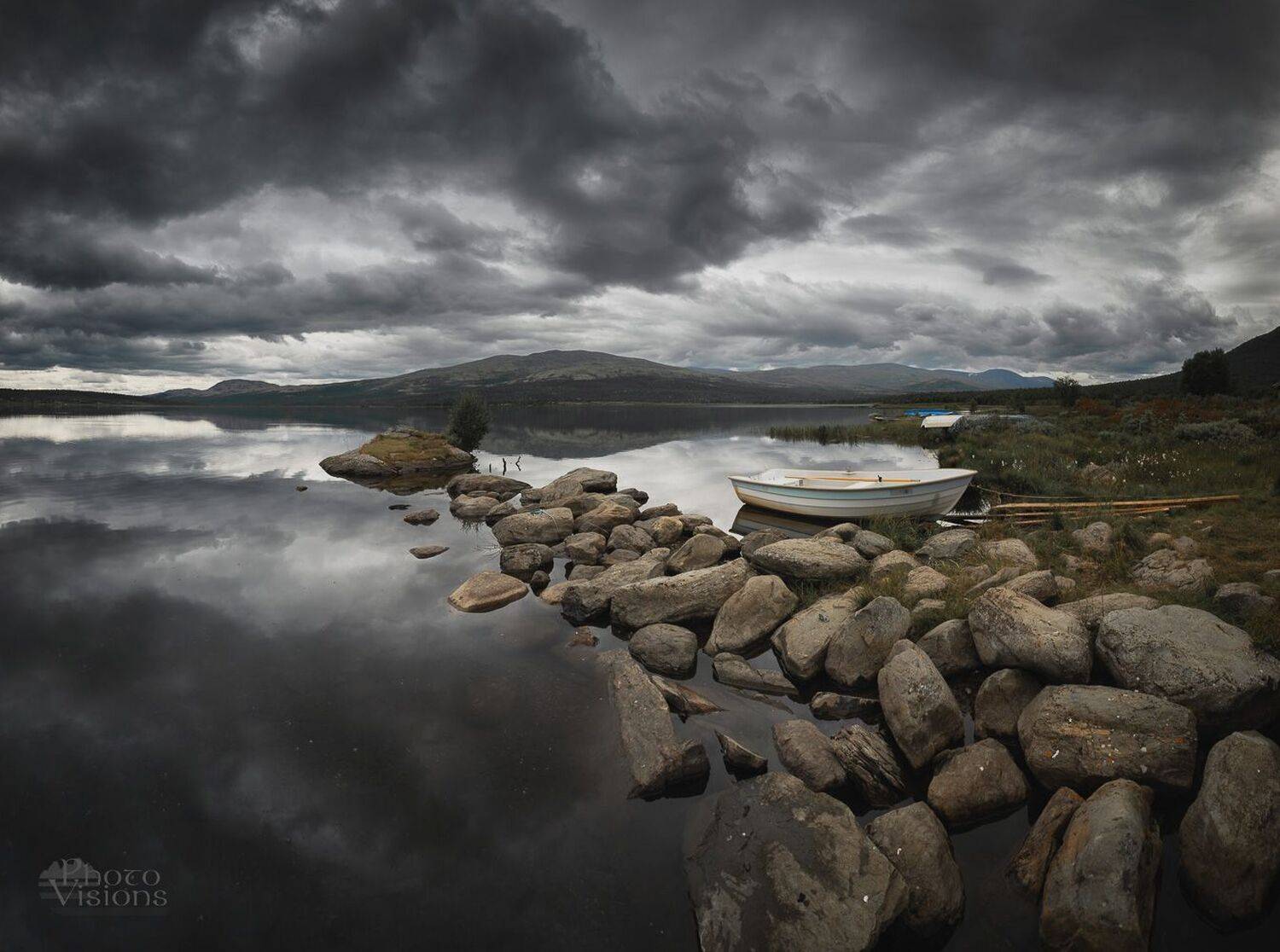 norway,mountains,clouds,lake,panorama,nature,boat,, Adrian Szatewicz